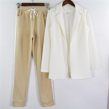 Load image into Gallery viewer, Taotrees Women&#39;s Sports Suit spring tracksuit female lapel blazer jacket+pant two piece outfits